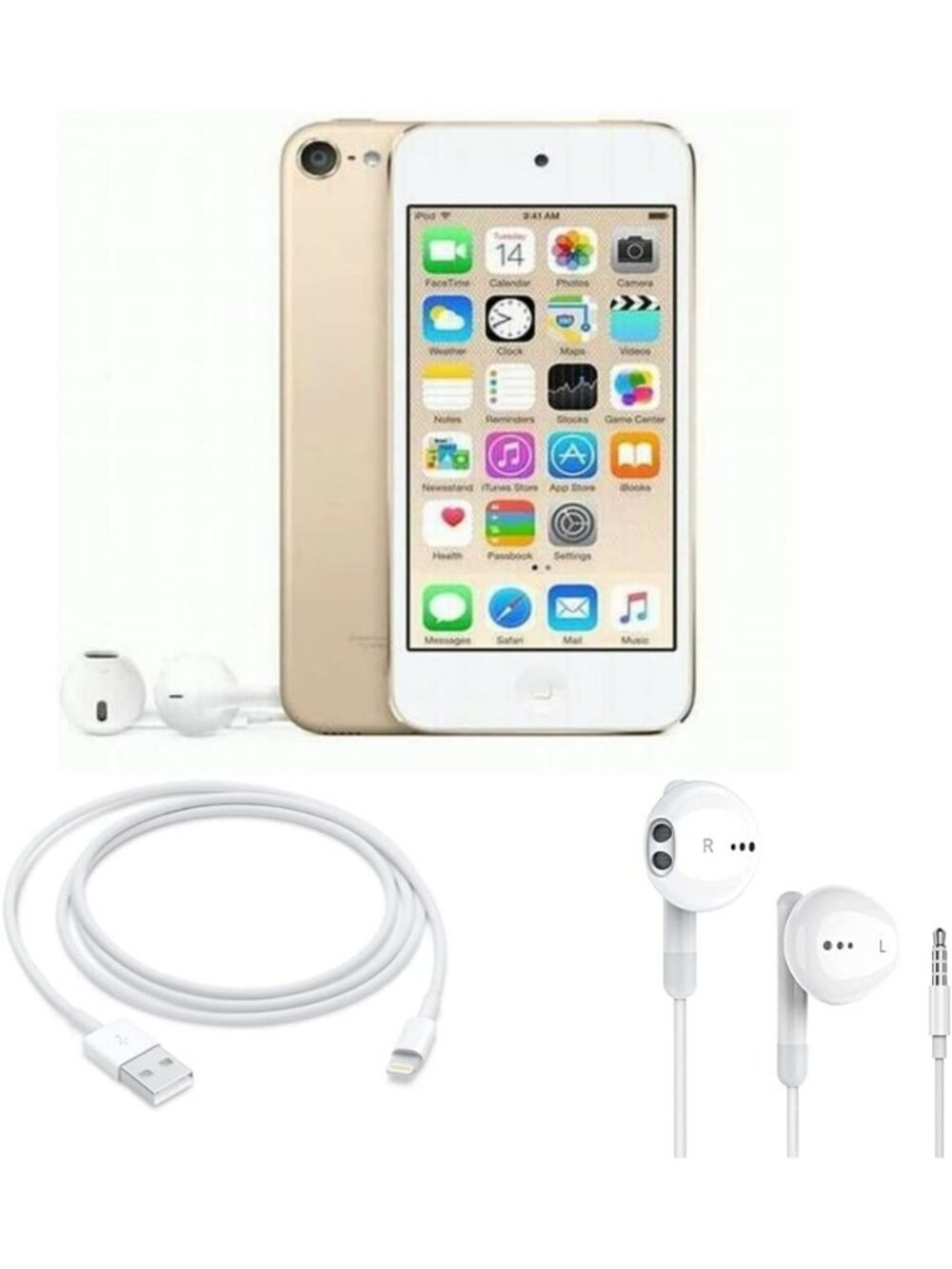 64GB Music Player for MP4/MP3 - Portable Media Device, Gold, Renewed